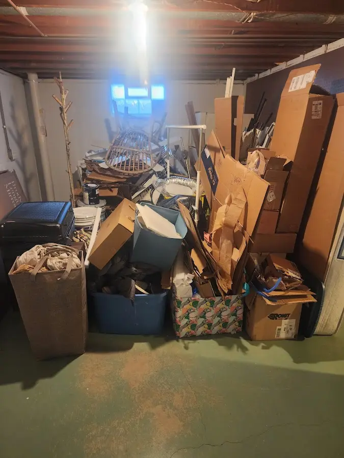 Roll-off dumpster container at job site for 4 Yard Dumpster Rental in Harrogate